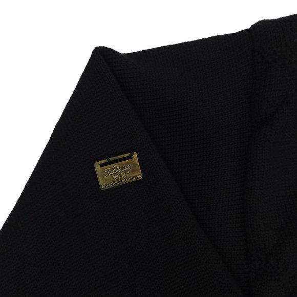 Vintage Titleist Corbin XCR Golf Sweater Mens L Wool V Neck Long Sleeve Black - Picture 10 of 12